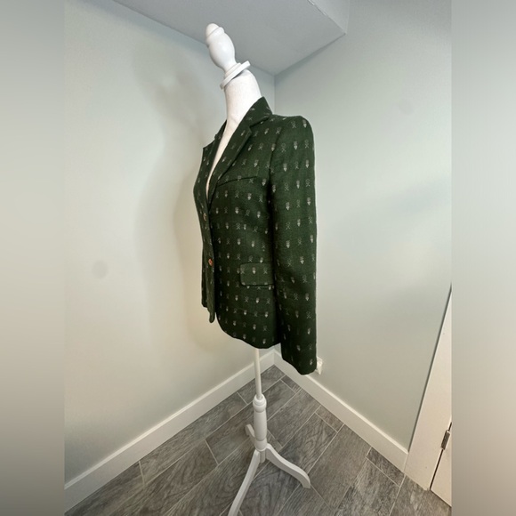 Anthropologie Madchen Wool Blend Forest Green Blazer Jacket Size Small - Picture 4 of 17